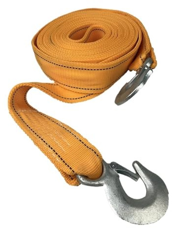 Cinta Remolque Cuerda de Remolque de Alta Resistencia de Doble Capa Gruesa for remolques de 5 y 10 toneladas for Coches, Furgonetas y Camiones.(Orange 6m 10tons)