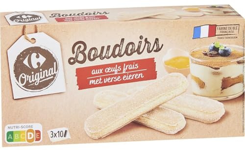 CARREFOUR ORIGINAL – Boudoirs Légers aux Œufs Frais, Texture Fondante et Saveur Authentique (Boîte 175g) - Le Lot De 4