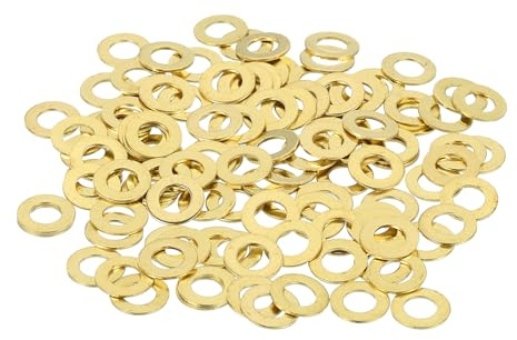 QUARKZMAN 28Pcs Rondelle Métal Plate En Laiton, M6 Cuivre Kit De Rondelles, 6mm Alésage, 16mm OD, 1mm Épaisseur Pour Boulons Vis Réparation Mécanique