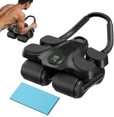 Qukoielly Bauchmuskelrolle Ab Roller | mit Timer und automatischer Rückholfunktion | Bauchtrainer mit Ellbogenunterstützung - Für Training Zur Rumpfmuskelstärkung Männer Frauen Zuhause Fitnessstudio