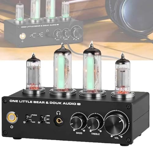 COYEUX Phono Preamp Vacuum Tube, Player/Turntable Preamplifier, with Gain Control and Volume Knob, MM Record, Stereo L/R/RCA/3.5mm, for Home Stereo Audio System