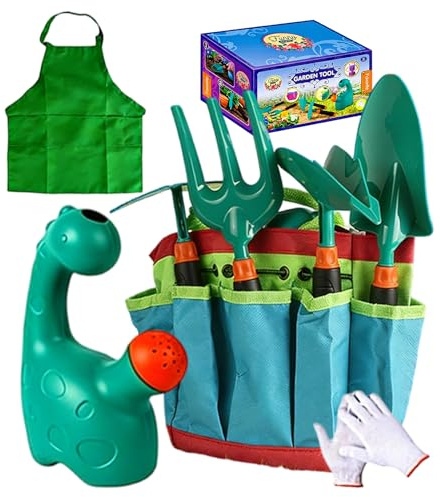 Herramientas de jardinería para niños | Rastrillo excavador de para Plantar Tierra | Juego de 9 Herramientas de jardinería para niños | para césped, Flores, Patio, balcón, Granja, guardería