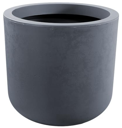 mgc24 Blumenkübel rund Ø 48,5 x 46,2 cm 67 L Pflanztopf in Basaltoptik anthrazit grau wetterfest & robust für Garten, Balkon & Terrasse