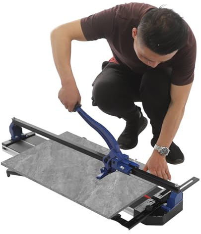 Tagliapiastrelle manuale professionale da 800 mm con laser a infrarossi, base in gomma antiscivolo e impugnatura ergonomica per 4-15 mm, parete, pavimento, piastrelle di vetro (blu)