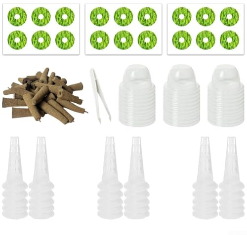 Set di 30 cestini per piantare con coperture per germinazione e dischetti di cotone per iniziare e crescere le radici in interni ed esterni