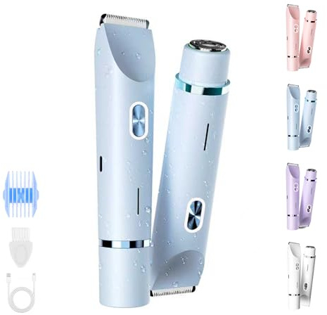 Sianova Bloomshave - Damen Körperrasierer, Tragbarer Kompakter Rasierer für Unterwegs, Sanfte Rasur für Empfindliche Haut & Intimbereich (Blau)