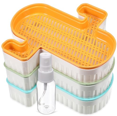GRADENEVE Caja y Botella de Agua Transparente de Doble Capa de Plástico 3 Piezas con Diseño Desmontable para Planta de Gato para Terraza y Exterior