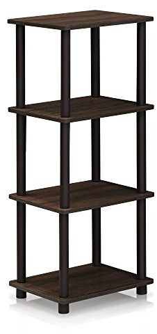 Furinno Raumregalsystem mit 3 Fächern, holz, Nussbaum/Braun, 29.46 x 29.46 x 92.71 cm