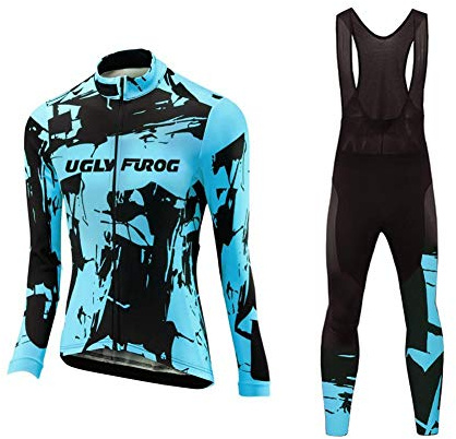 UGLY FROG Frühling Langarm Radtrikot Set Frühling Thermische Fahrradbekleidung 3D Gepolsterte Hosen BMC