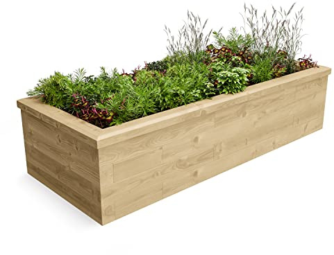 WoodBlocX Raised Beds For Garden, Rectangular Outdoor Garden Planters For Plants & Vegetables. Large Wooden Raised Bed Planter To Grow Crops-Easy Assembly, No Power Tool Needed (187.5x75x45)