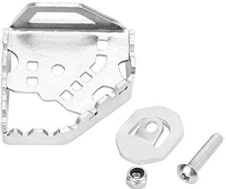 Qiilu Levier de pédale de frein, Support de Béquille Latérale de Moto en Alliage d'aluminium Béquille Pied Pad pour HONDA CRF1000L Africa Twin Adventure Sports 14-18(argent)
