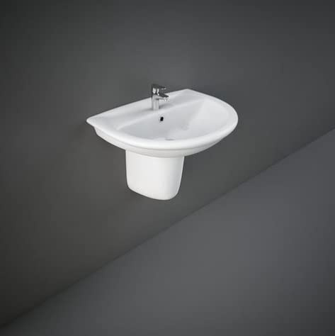 CAESAROO Lavabo suspendido 60 x 48,5 cm de cerámica serie Oxford - blanco brillante, estándar