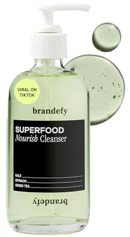 Brandefy Superfood Gesichtsseife - milde und pH-ausgewogene Reinigungsseife mit Grünkohl, grünem Tee, Spinat, Vitamin C, E, K2 - glättet und nährt die Haut, Bio Gesichtsreiniger für alle Arten von Pi
