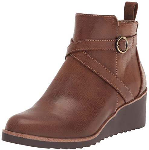 LifeStride Womens Zinfandel Wedge Ankle Boot Whiskey Brown 8 M