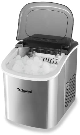 Techwood TMAG-1310 - Máquina de hielo (capacidad de producción, 12 kg) /24 h, ciclo de producción de 9 cubitos de hielo entre 7 y 14 minutos dependiendo