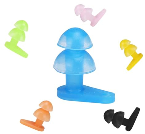6 Pairs Reusable Swimming Ear Plugs Kids Ear Protectors Case Assorted Colors