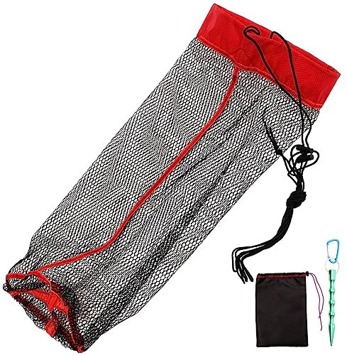 CLISPEED Tragbare Fischhaltetasche Bodeneinsatz Aus Aluminiumlegierung Fischernetztasche Mit Großer Kapazität Kordelzugverschluss Unverzichtbares Angelwerkzeug Zufällige Farbe