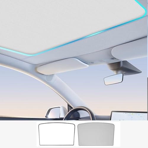 TOPABYTE Tendina Parasole Tetto Vetro per Tesla Model 3 2021-2023, Beige | Tetto Apribile in Vetro Isolamento Finestra Protezione UV e Calore, Tetto Parasole a Doppio Strato (Prodotto da US/DE)