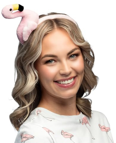 Boland 52539 - Tiara Flamingo, Haarreif für Faschingskostüme, Karneval und JGA, Kostüm Zubehör