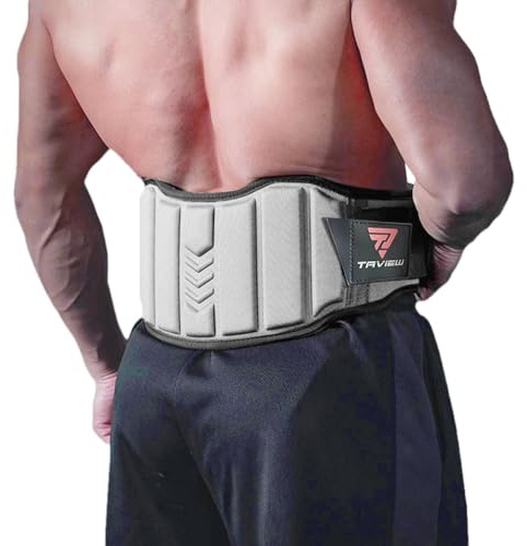 TAVIEW Gewichthebergürtel, Workout, Fitnessstudio, Powerlifting, Fitness-Rückenstütze für Cross-Training, Kreuzheben, Nylon, Grau, M