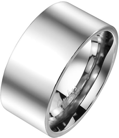 Taffstyle Bague pour homme et femme en acier inoxydable poli ultra brillant, 69 (22.0)