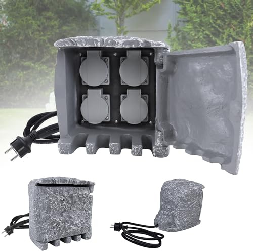 YARDIN Gartensteckdose Aussensteckdose Wasserdicht Aussensteckdose 10A/250V Outdoor Steckdose IP44 für Feuchtraum Garten den Aussenbereich,Garage(1 Stück)