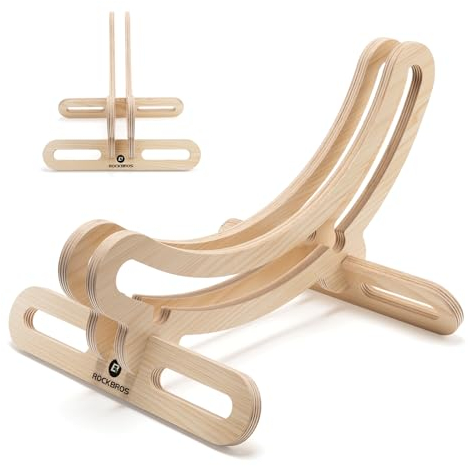 ROCKBROS Fahrradständer, Holz Fahrrad Bodenständer Parkständer Abstellständer für Rennrad Trekkingräder, Stabiler und Schonender Holzrahmen für 700C Reifen (23–30C)