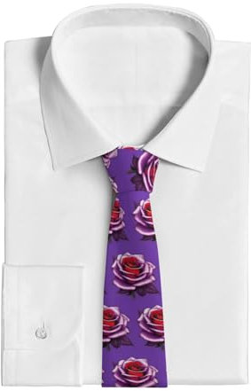Corbata de moda para hombre con estampado de rosa fucsia, corbata de seda con hebilla antiondulación, diseño de fiesta de boda, ropa formal de negocios, Fucsia Rose, Taille unique