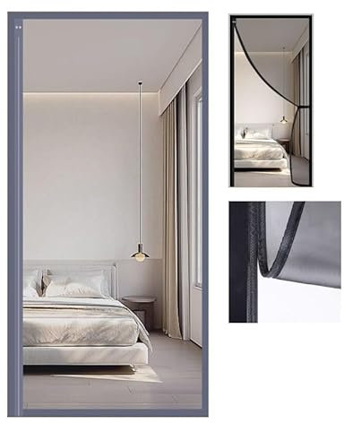 Fliegengitter tür magnet, fliegengitter balkontür magnet Magnet Fliegengitter Tür Insektenschutz,Magnetisches Moskitonetz Automatisch Geschlossen für Balkontür und Terrassentür (Color : Grau, Größe