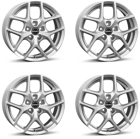 4x Borbet Felgen Y 7.0x16 ET45 5x108 crystal silver kompatibel mit Ford C-Max Focus Grand C-Max Kuga Mondeo Puma S-Max Tourneo Transit Transit/Tourneo