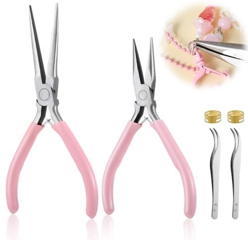 Abeillo Jewelry Making Pliers Set: Needle Nose, Round Nose, Tweezer & Jump Ring; Carbon Steel; Ideal for Cutting, Shaping, Bending & Repairing