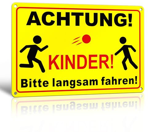 TAKULA Achtung Kinder Schild-Warnschild Spielende Kinder-30 * 20CM Reflektierendes Metall Schild Spielende Kinder,Wasserdichte und Staubdichte Warnschilder
