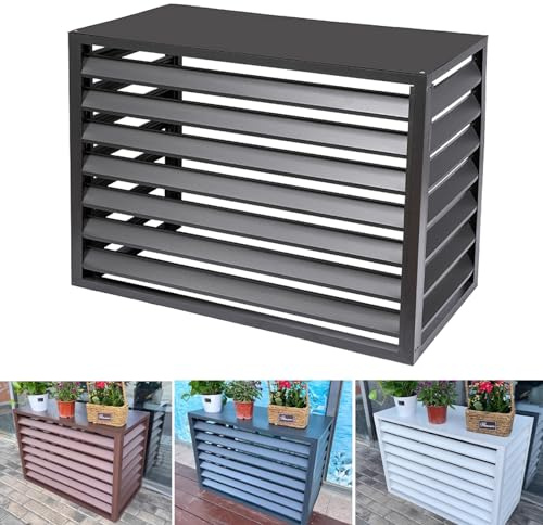 Genérico Unidad Exterior de Aire Acondicionado de Aluminio con Cubierta Superior, Valla de Aire Acondicionado para Unidades Exteriores, contraventanas para estantes de Flores, para protección exterio