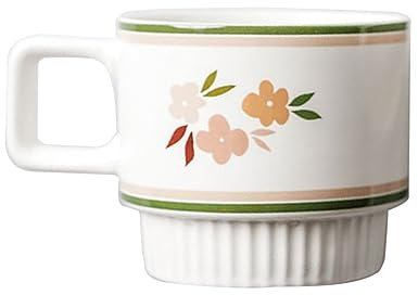 PRETYZOOM Tazza in Ceramica Vintage Per Caffè e Latte Design Retrò Decorativo Per Casa Ufficio e Ristoranti Resistente e Pratica Per Uso Quotidiano