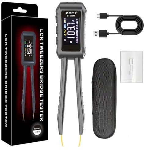 Pince à épiler numérique intelligente LCR Pont ZT-MD1 Affichage OLED pour SMD ESR 9999 Compteur de composants Condensateurs Tension Fréquence Diode avec précision de 0,5% Multimètre numérique