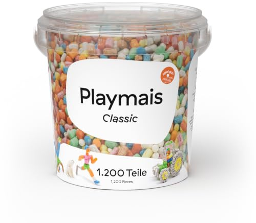 Playmais Classic, 1200 secchi, 1200 pezzi, kit fai da te, giocattolo naturale, con spugna, coltello fai da te, vegano, responsabile e sicuro per i bambini e l'ambiente | A