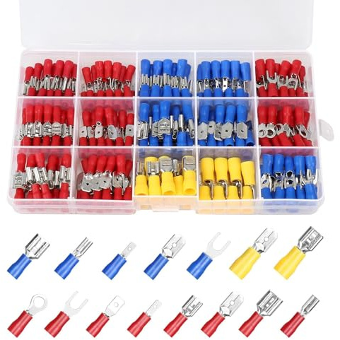 Crimp Connectors 280 Pcs, Auto Electrical Connectors, Male Female Spade Connectors Kit, Ring Wire Connectors Crimp Terminal Connector, Cable Connector