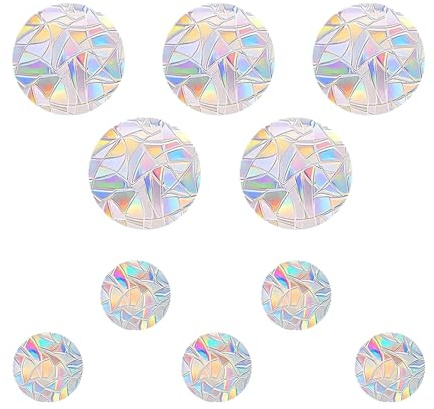10 pièces Pegatinas prismáticas para ventana,protección anticolisión para pájaros,adhesivo electrostático,decoración atrapasueños y atrapasol