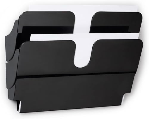 Durable Dispenser per brochure 2 scomparti FLEXIPLUS 2 A4 paesaggio, portadocumenti magnetico, nero, 1709022060