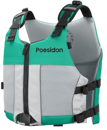 Poseidon Adjustable Water Safety Life Jacket - Classic Unisex Design with Front/Rear Storage Compartments for Multiple Water Activities