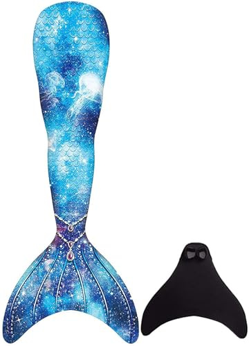 FOLOEO Meerjungfrau Kostüm für Kinder, Teenager & Erwachsene – Fantasie-Outfit mit Flossen-Look für Karneval, Cosplay & Fotoshooting – Größen 110–150 & S/M/L – Nur zur Verkleidung