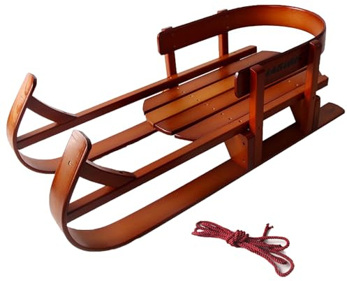 Trineo infantil de madera con cordón, capacidad de 40 kg, ideal para esquí, arena, hierba y patinaje sobre hielo
