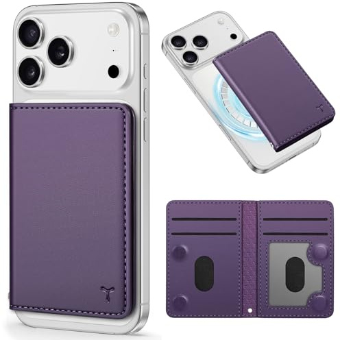 TUCCH Magnetic Wallet for Magsafe iPhone, 6 Card Holders, Dark Purple
