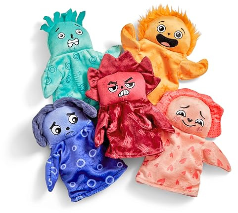 Learning Resources Marionnettes Feelings Family, dès 18 Mois, 5 émotions : aimé, nerveux, frustré, Seul, excité