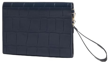 Ted Baker Clutch Handgelenktasche Crocey Croc Effect Envelope Pouch Navy dunkelblau