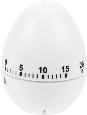 ULTECHNOVO Timer Da Cucina Meccanico Per Conto Alla Rovescia in Abs e Metallo, Bianco, Per Cottura Uova e Promemoria Domestico, Adatto Per Uso in Cucina e Attività Didattiche