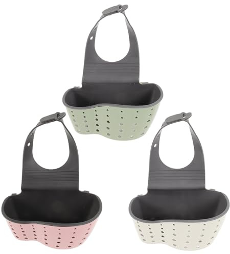 HOLIDYOYO Cesta de Drenaje Soporte para Esponja y Jabón para Fregadero de Cocina de Doble Capa 3 Piezas, Material TPP y OPP, Fácil de Colocar y Lavable para Espacio de Trabajo