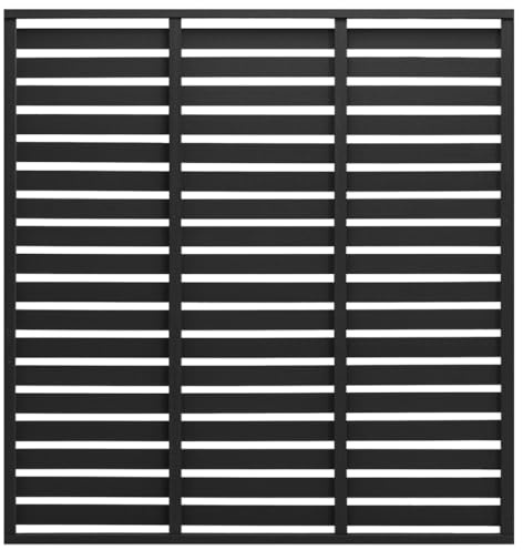 Mokuyary Zaunelement WPC 180x180 cm Schwarz Zaun Sichtschutz Sichtschutzzaun Privatsphäre Wetterfest für Garten, Balkon und Terrasse