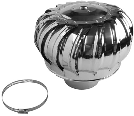 FACAIIO Bouchon d'éolienne en acier inoxydable 304 pour hotte de cuisine et chauffage de salle de bain, ventilateur de ventilation non alimenté de 110 mm avec pluie pour la protection