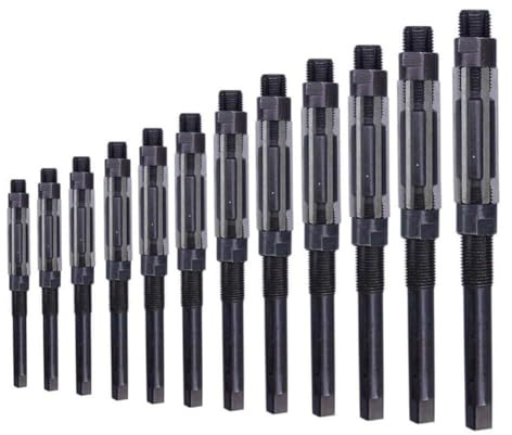 Escariador manual ajustable de 10 mm a 26 mm para herramienta de corte de agujeros metálicos HSS con 6 para acabado de agujeros cilíndricos y acabado para acero A3, acero de aleación, CAS (23-26)